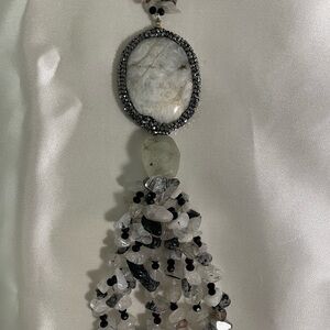 Elegant Black and White Gemstone Necklace